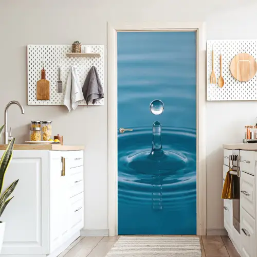 Waterdruppel - Water - Oppervlakte deurposter klein -sfeer5