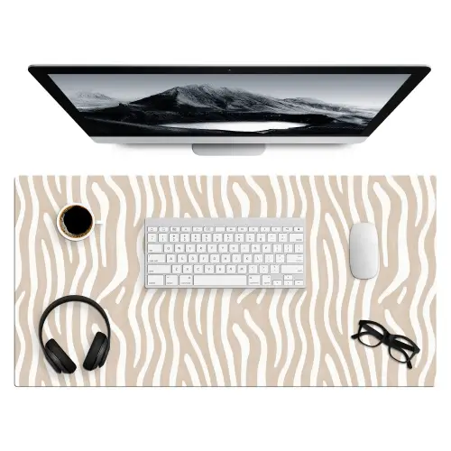 Abstract - Zebra - Beige Muismat XXL klein 681 -3d