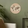 Wereldkaart - Beige - Bruin Akoestische PET Vilt - Rond klein -sfeer2