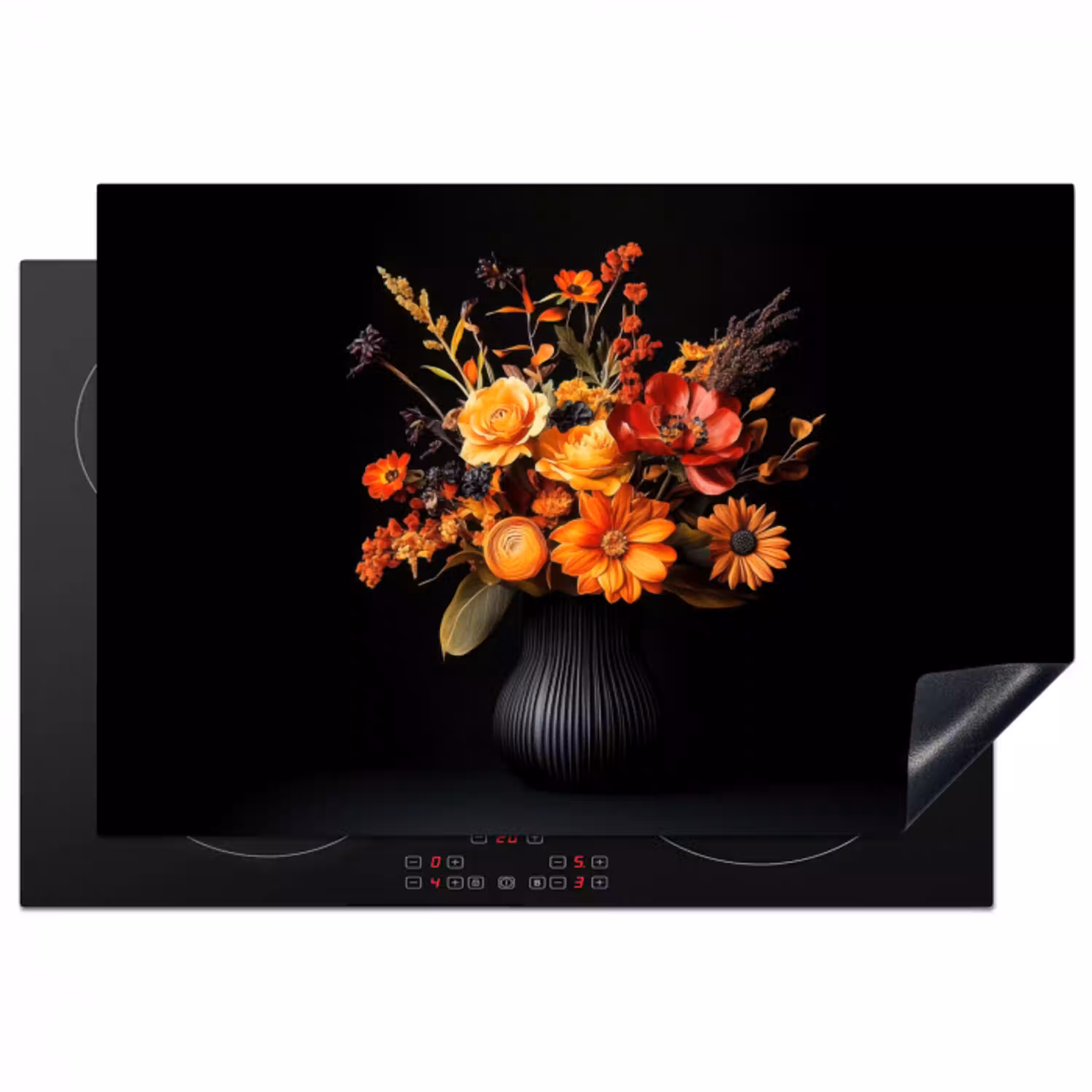 Herfst - Boeket - Oranje Inductie beschermer vinyl 3mm klein -3d