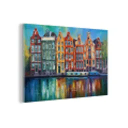 Amsterdam - Olieverf - Gracht - Schilderij - Kunst plexiglas 5mm klein -z3d