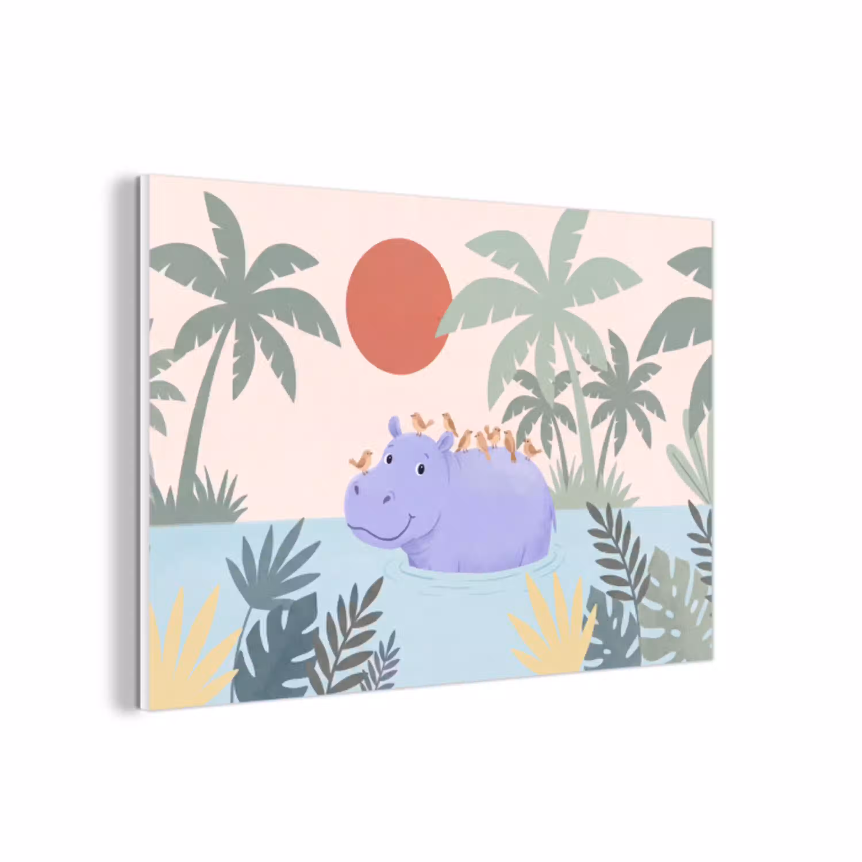 Dieren - Vogel - Water - Natuur - Illustratie forex 5mm xxl -3d