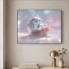 Slak - Disco - Mozaïek - Blauw Textielframe zwart klein -sfeer2