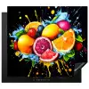 Fruit - Graffiti - Kleurrijk - Sinaasappel - Aardbei - Abstract Inductie beschermer vinyl 3mm middel -3d