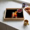 Glas - Ijsblokjes - Drinken - Bruin Dienblad Rechthoek middel -sfeer2