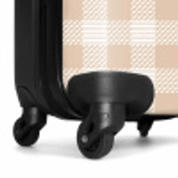 Geruit patroon in beige en crème met textuuraccenten NBS - Handbagage koffer - Vrouwen middel -wiel