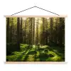 Bomen - Bos - Mos - Planten - Zon textielposter latten blank klein -3d
