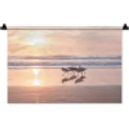 Zee - Vogels - Strand Wandkleed katoen klein -zz3d