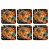 Explosie - Verfstructuur - Goud - Abstract onderzetter kurk middel -3d