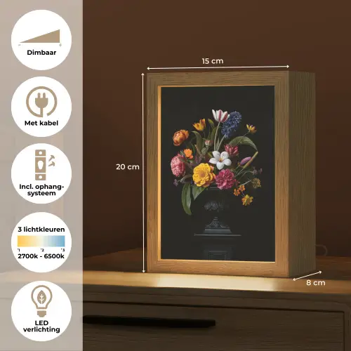 Lente - Bloemen - Klassiek - Vaas Light Box met kabel (Tafellamp) klein -USP_NL