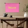 Roze - Groene Bonjour - art-deco Wandkleed katoen klein -sfeer6