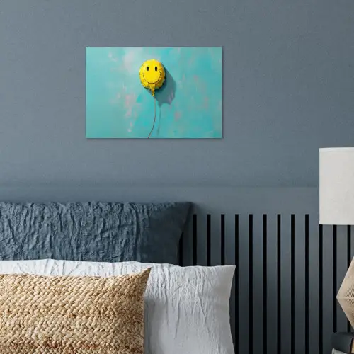 Ballon - Geel - Smiley poster papier klein -sfeer2