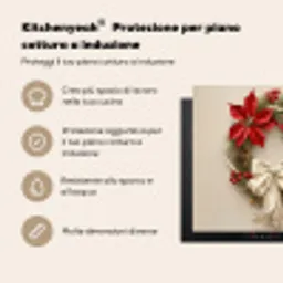 Deurkrans - Strik - Kerst - Rood - Groen Inductie beschermer vinyl 3mm middel -zzzsfeer2_ITA