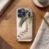 Palmboom - Schaduw - Trap - Beige Telefoonhoesje iPhone 17 Pro klein -sfeer1