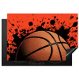 Basketbal - Verf - Sport - Oranje Inductie beschermer vinyl 3mm klein -3d
