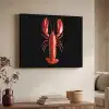 Kreeft - Glossier Rood - Zwart Textielframe zwart klein -sfeer3