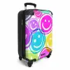 Gekleurde smiley's op een witte achtergrond NBS - Handbagage koffer - Kinderen Unisex middel -productfoto_3d