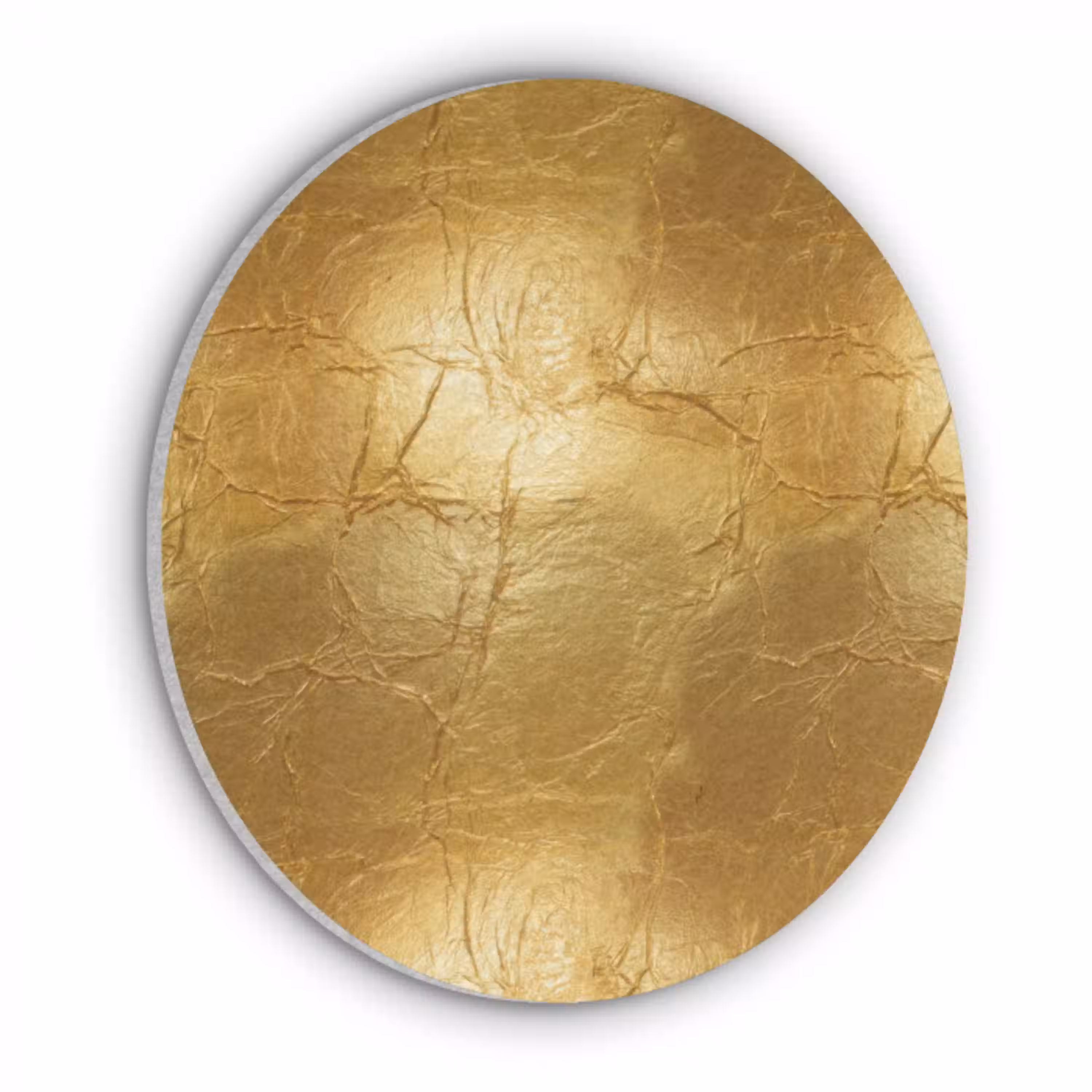 Bladgoud - Vintage - Textuur - Warm Goud Akoestische PET Vilt - Rond klein 838 -3d