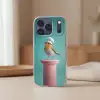 Roodborstje - Vogel - Koksmuts - Sokkel Telefoonhoesje iPhone 17 Pro Max klein -sfeer2