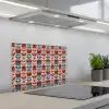Vintage - Motief - Kleurrijk keuken achterwand spatscherm klein 900 -3d_schuin