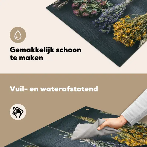 Droogbloemen - Bloemen - Boeket - Stilleven - Touw - Bundel Inductie beschemer met haakjes middel -ky-schoon-nl