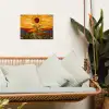 Zonnebloem - Mozaïek - Zonsondergang - Geel tuinposter los doek klein -sfeer7