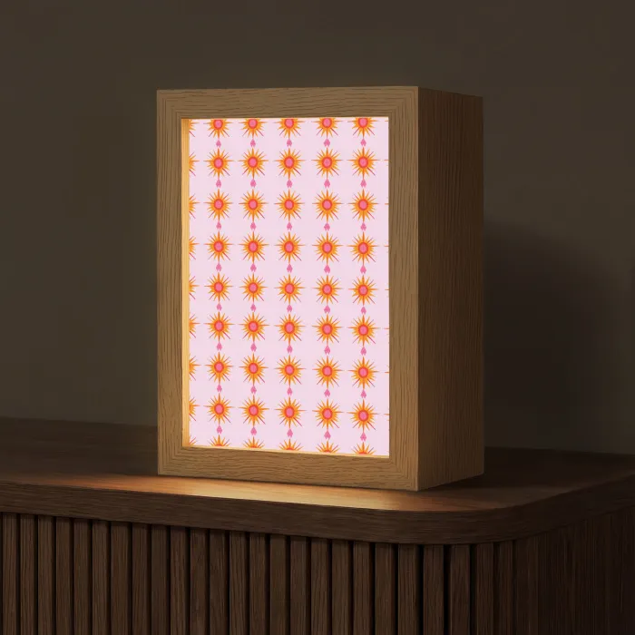 Zon - Motief - Roze Light Box met kabel (Tafellamp) klein 925 -z3d_website
