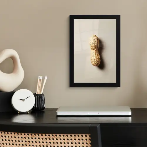 Pinda - Ruw - Beige fotolijst zwart zonder passe partout klein -sfeer1