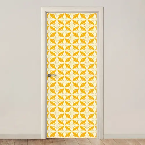 Patroon - Retro - Geel deurposter klein 289 -3d_beige