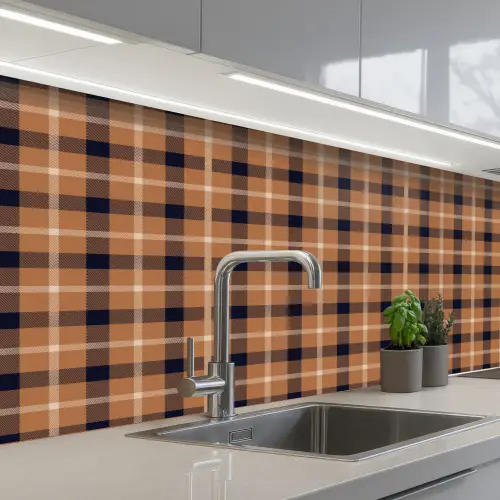 Plaid - Patroon - Vierkant - Bruin keuken achterwand 2 middel 871 -3d_schuin