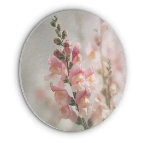 Bloem - Leeuwenbek - Roze - Stengel Akoestische PET Vilt - Rond klein -3d