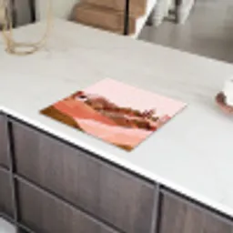 Heuvellandschap - Grafisch - Terracotta Inductie beschermer vinyl 3mm middel -sfeer8
