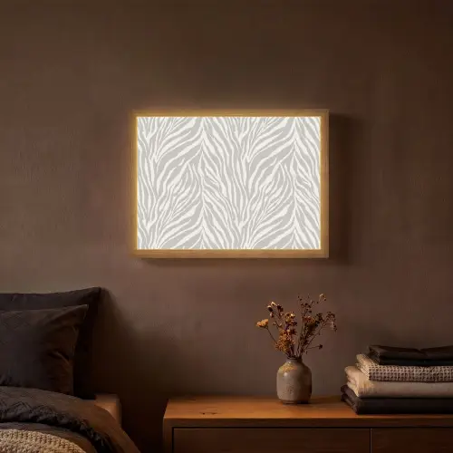 Zebra - Motief - Grijs Light Box met batterij (Wandlamp) middel 907 -sfeer4