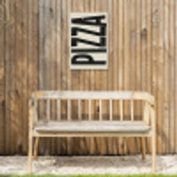 Pizza - Decoratie - Japandi - Vintage Tuinposter op houten frame 2 cm dik klein -sfeer4