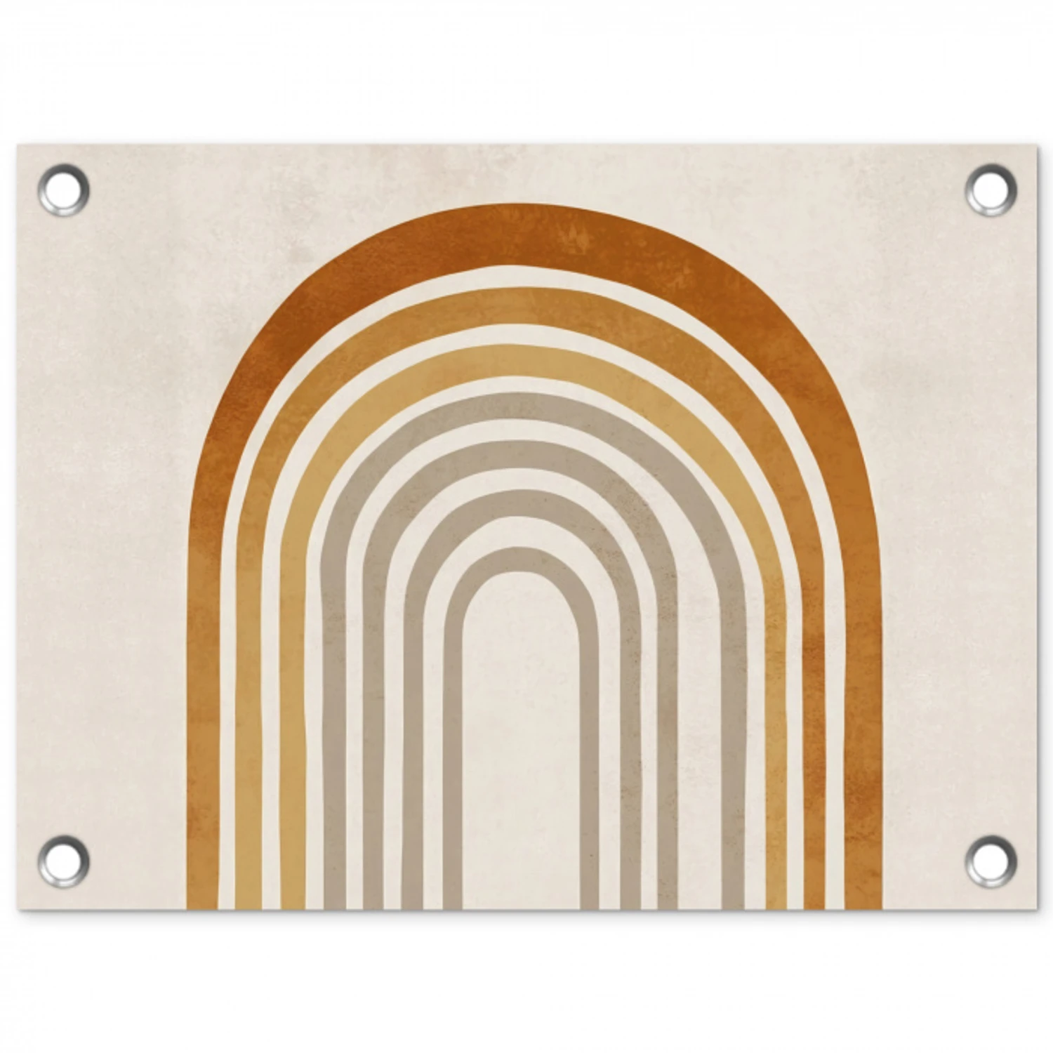 Minimalistisch - Boog - Lijnen - Beige tuinposter los doek klein -3d
