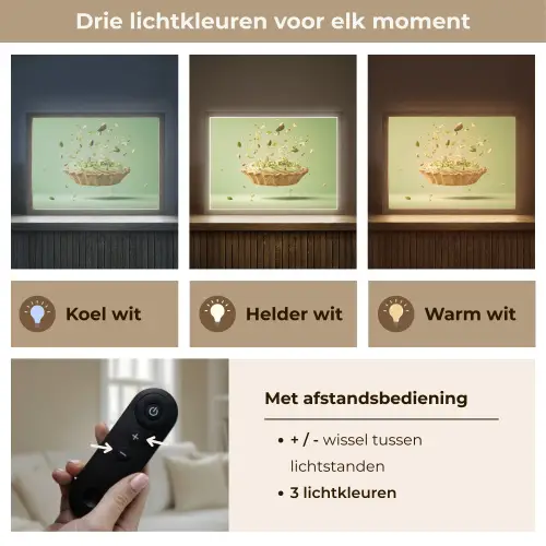 Pistache - Taart - Noten - Eten Light Box met batterij (Wandlamp) middel -USP_lichtkleurNL