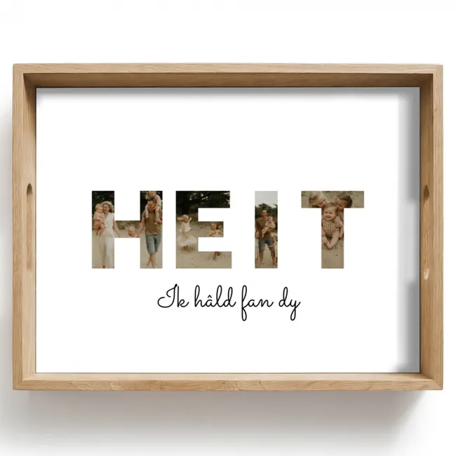 Gepersonaliseerd dienblad - Heit - Lettercollage