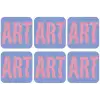 Art - Roze - Blauw onderzetter kurk middel -zkaufland3dotto