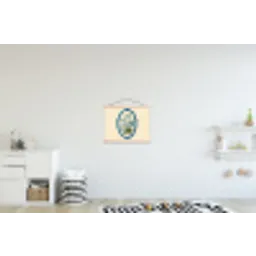 Lijst - Bloemen - Lichtblauw - Illustratie textielposter latten blank klein -kinderkamer