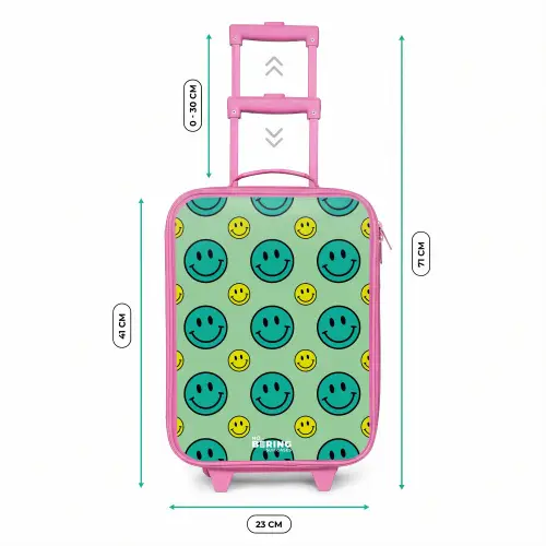 All smiles groen Kinderkoffer - Roze klein -productfoto_formaten
