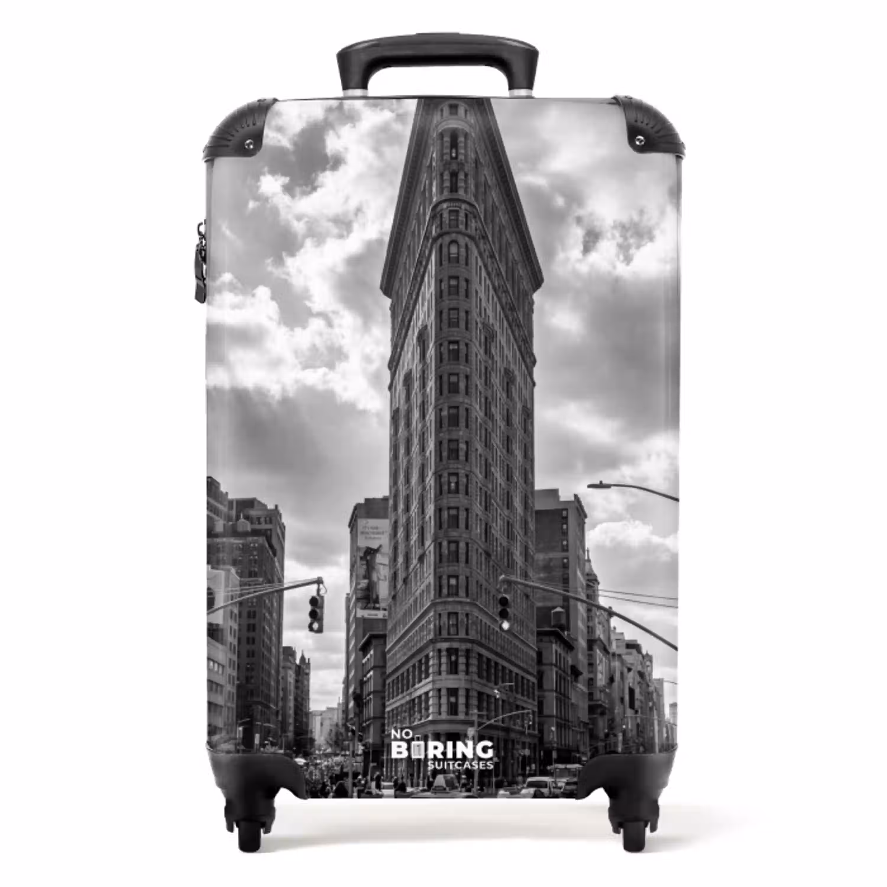 Gebouw - Hoogbouw - Stad - Architectuur - Zwart-wit NBS - Handbagage koffer - Volwassenen Unisex middel -productfoto_recht