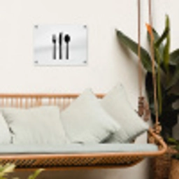 Bestek - Zwart - Simpel tuinposter los doek klein -sfeer7