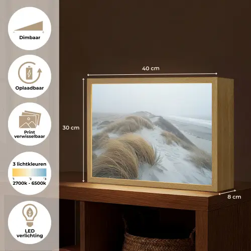Duinen - Strand - Planten - Natuur Light Box met batterij (Wandlamp) middel -USP_websiteoverzichtNL