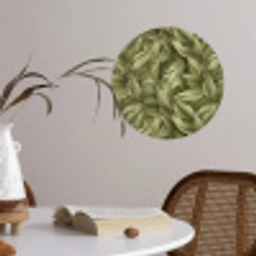 Bladeren - Modern - Groen Wandcirkel behangsticker klein 186 -sfeer3