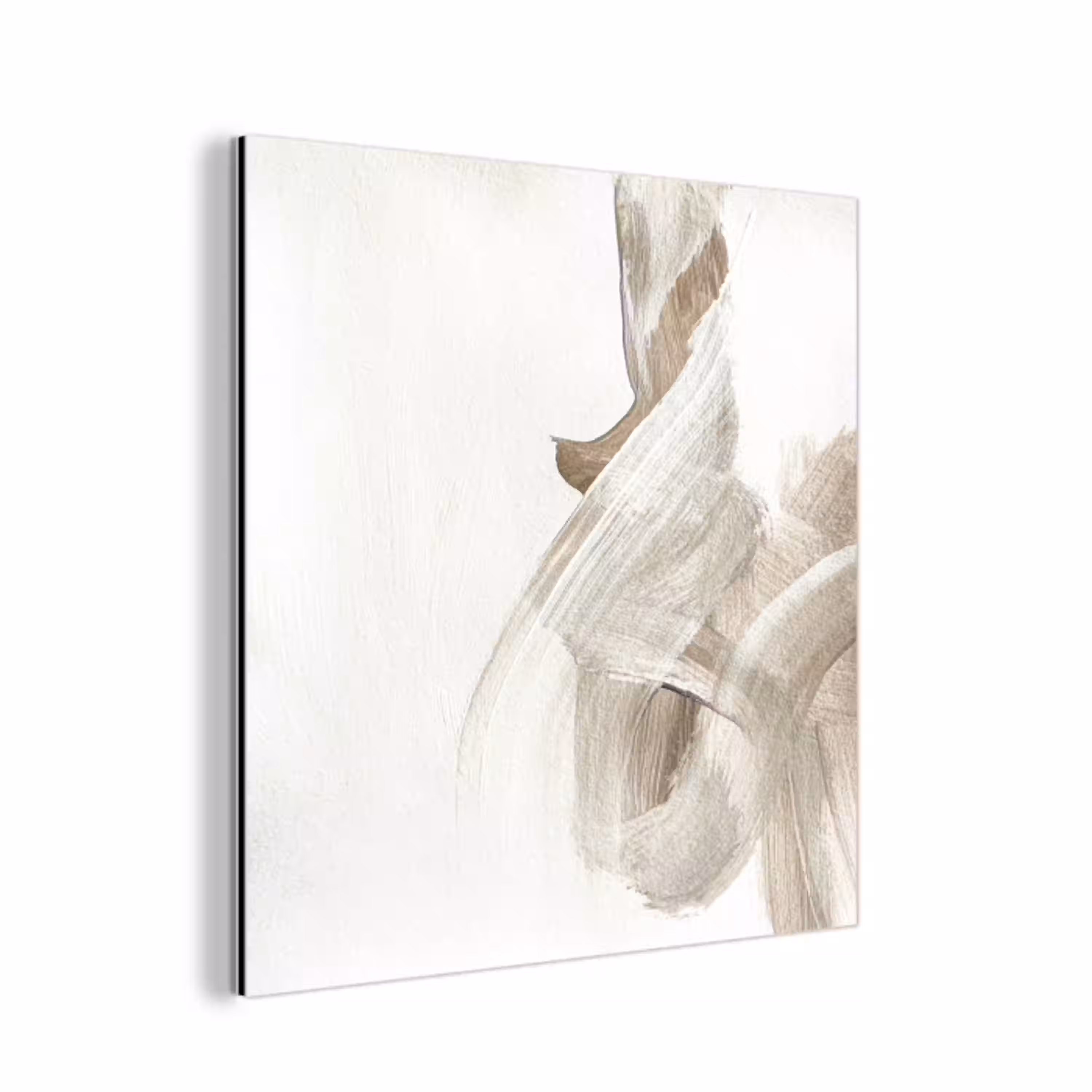 Abstract - Moderne kunst - Beige aluminium wit klein -3d