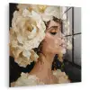 Abstract - Vrouw - Bloemen - Wit plexiglas 5mm klein -zzzproduct_nieuw