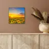 Bloemen - Zonnebloem - Zonsondergang - Nacht - Oranje aluminium wit klein -sfeer4