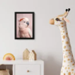 Kaketoe - Portret - Roze fotolijst zwart zonder passe partout klein -usfeer4_kinderkamer
