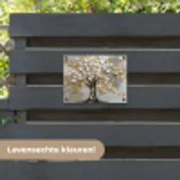Boom - Beige - Grijs - Goud - Abstract tuinposter los doek klein -sfeer3