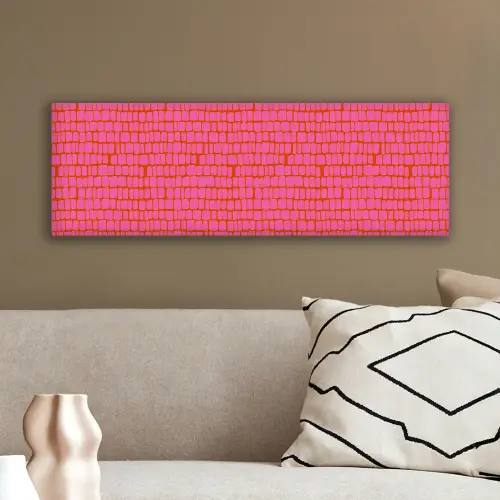 Organisch - Raster - Roze canvas 2cm klein 828 -sfeer3
